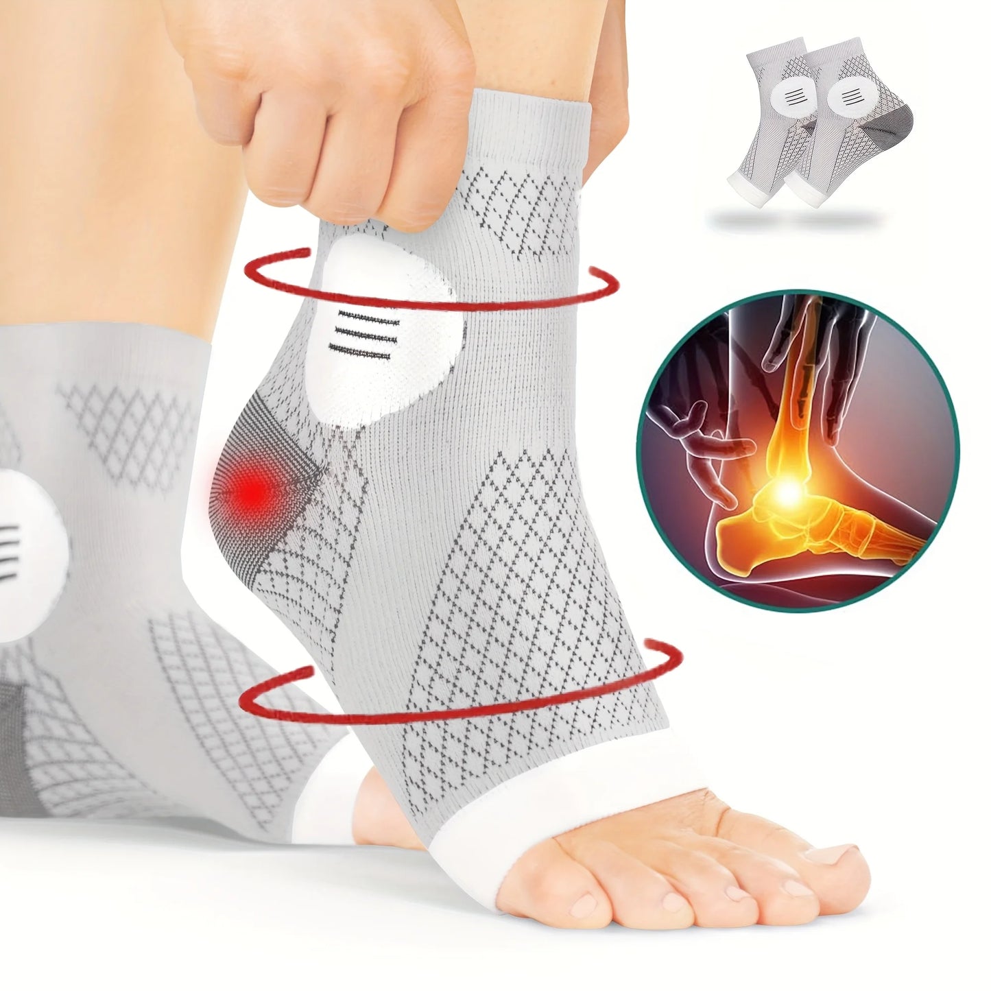1 Paar Kompressions Knöchelsocken Offene Zehen Fuß & Knöchel