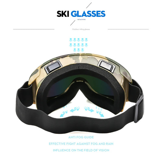 Ski- & Snowboardbrille mit Verspiegelter Linse UV & Blendschutz für Wintersport