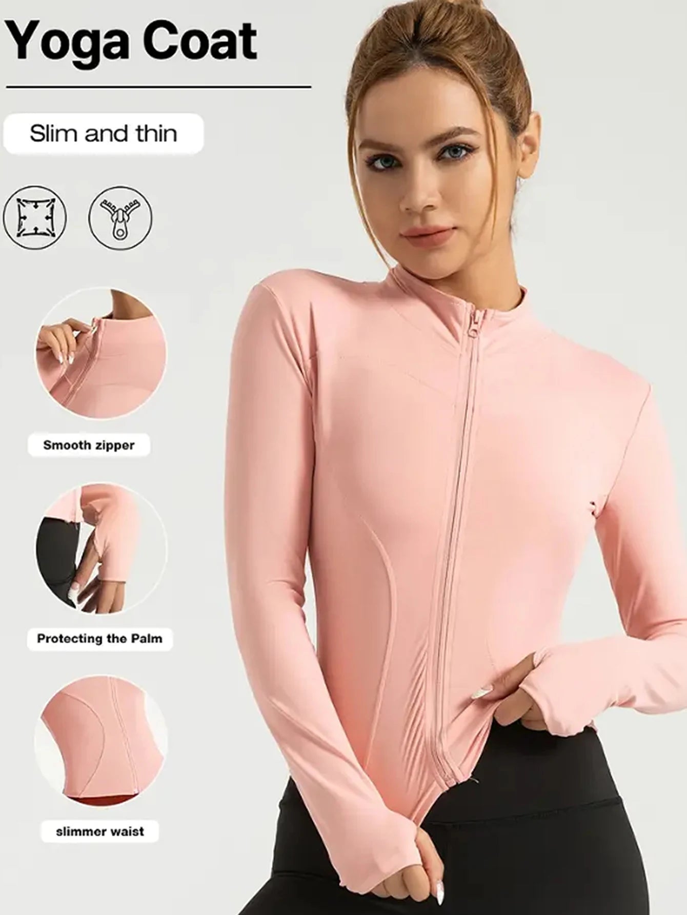 Damen Fitness-Jacke – Enganliegend, schnelltrocknend, Herbst 2025, UV-Schutz & Pilates-Style