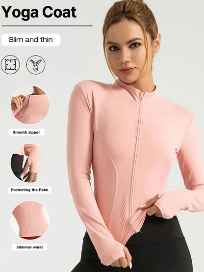 Damen Fitness-Jacke – Enganliegend, schnelltrocknend, Herbst 2025, UV-Schutz & Pilates-Style