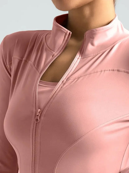 Damen Fitness-Jacke – Enganliegend, schnelltrocknend, Herbst 2025, UV-Schutz & Pilates-Style
