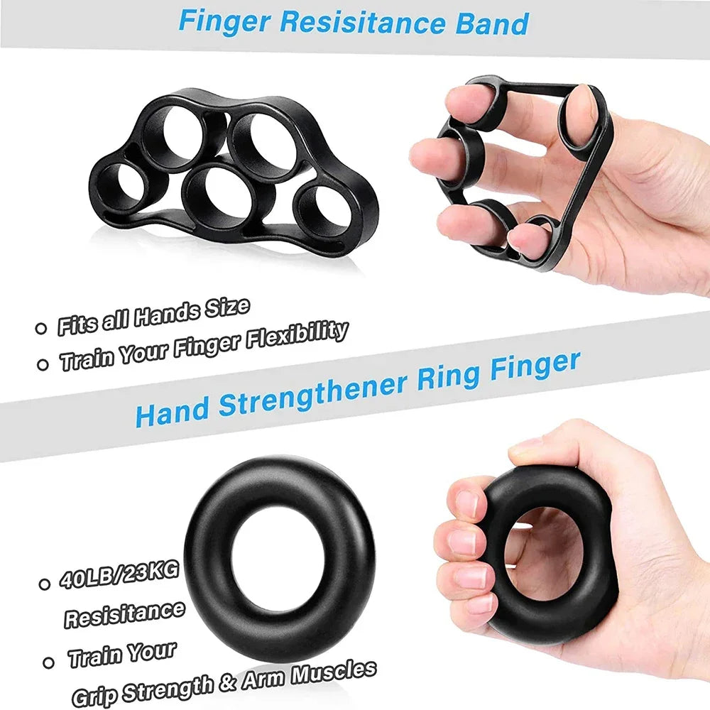6-in-1 Hand Grip Strengthener Set – Einstellbarer Unterarmtrainer für Rehabilitation, Kraft & Stressabbau