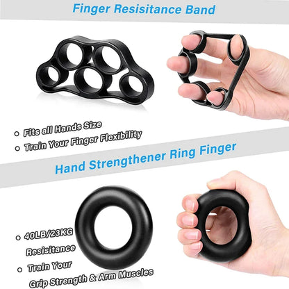 6-in-1 Hand Grip Strengthener Set – Einstellbarer Unterarmtrainer für Rehabilitation, Kraft & Stressabbau