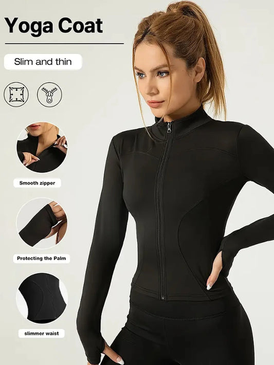 Damen Fitness-Jacke – Enganliegend, schnelltrocknend, Herbst 2025, UV-Schutz & Pilates-Style